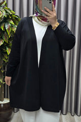 Kadın Giyim Büyük Beden Düz Renk Standart Beden Hırka