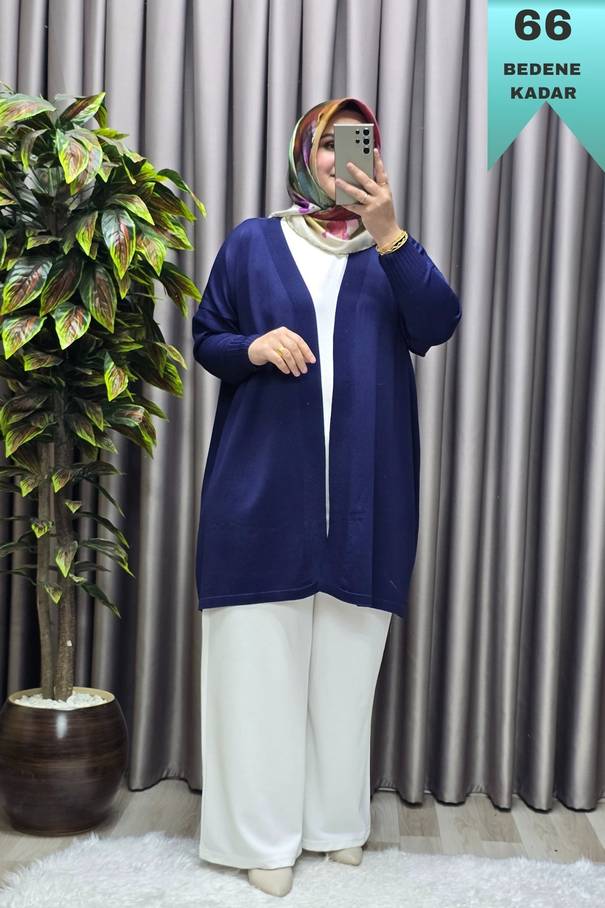 Kadın Giyim Büyük Beden Düz Renk Standart Beden Hırka