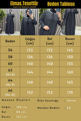Kadın Giyim Büyük Beden Kolu ve Önü Damla Taşlı Şifon Abiye Elbise