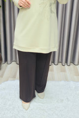 Kadın Giyim Büyük Beden Bol Paça Çimalı Cepli Astarlı Nergiz Pantolon