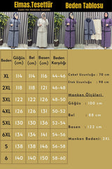 Kadın Giyim Büyük Beden Kolları Ribanalı Ceket Etek Tuvit İkili Takım
