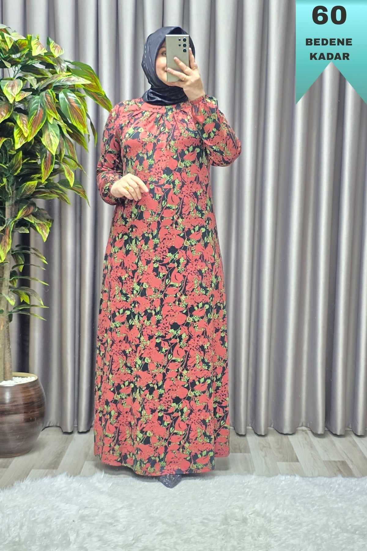 Kadın Giyim Büyük Beden Nostaljik Kristal Büzgülü Elbise