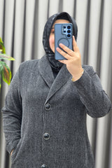 Kadın Giyim Büyük Beden Şönil Kumaş Pardesü