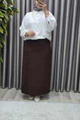 Kadın Giyim Büyük Beden Suna Düğmeli Etek