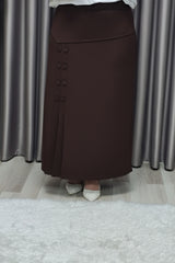 Kadın Giyim Büyük Beden Suna Düğmeli Etek