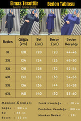 Kadın Giyim Büyük Beden Yakası ve Yanı Çıtçıtlı Pantolonlu Takım