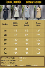 Kadın Giyim Büyük Beden Yaprak Bronşlu  Kolları Lastikli Mevlana Kesim Kaşe Kap