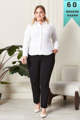 Kadın Tesettür Giyim Büyük Beden Rivetli Zımbalı Scuba Pantolon