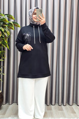 Kadın Giyim Modal Sırtı Nakışlı Tunik