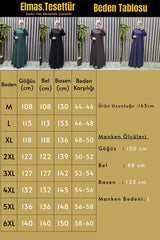 Kadın Tesettür Büyük Beden Giyim Nervür Elbise