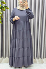 Kadın Tesettür Giyim Büyük Beden 5 Katlı Endonezya Krebi Elbise