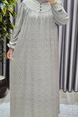 Kadın Tesettür Giyim Büyük Beden Çıtır Desen Tam Robalı Elbise