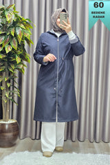 Kadın Tesettür Giyim Büyük Beden Fransız Boy Mevsimlik Trençkot