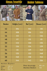 Kadın Tesettür Giyim Büyük Beden Mevsimlik Kısa Trençkot
