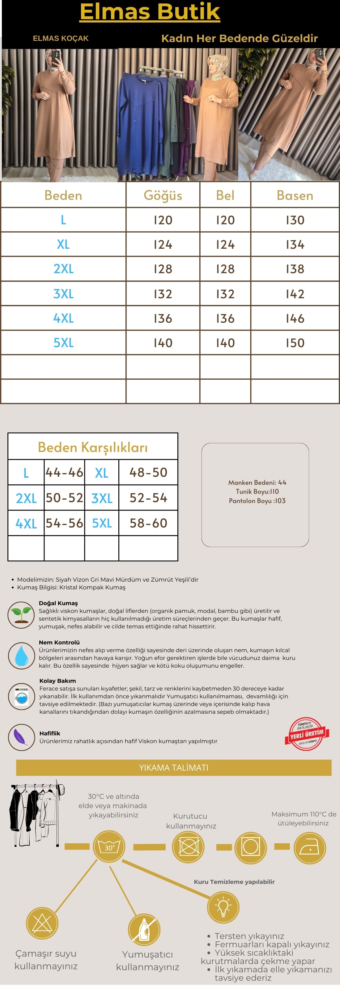 Kadın Tesettür Giyim Büyük Beden Mihra Pantolonlu İkili Takım