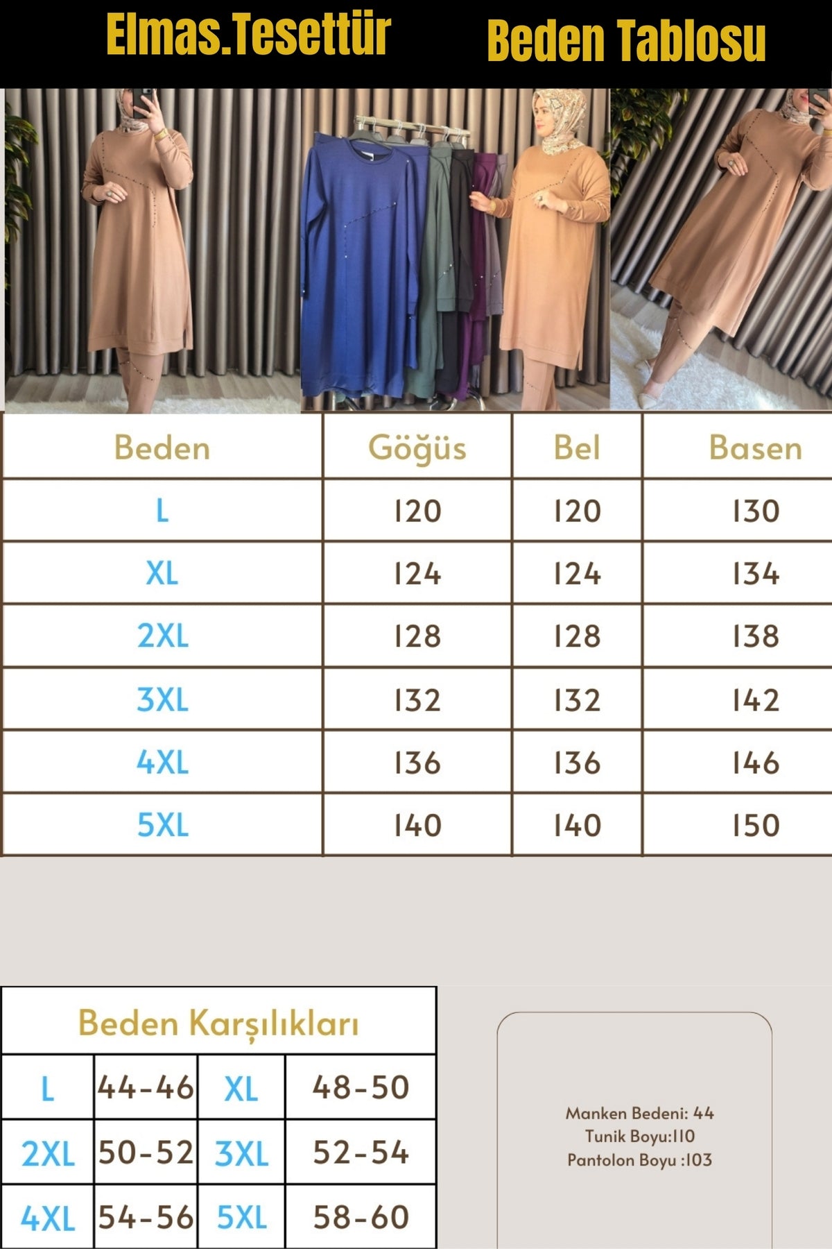 Kadın Tesettür Giyim Büyük Beden Mihra Pantolonlu İkili Takım