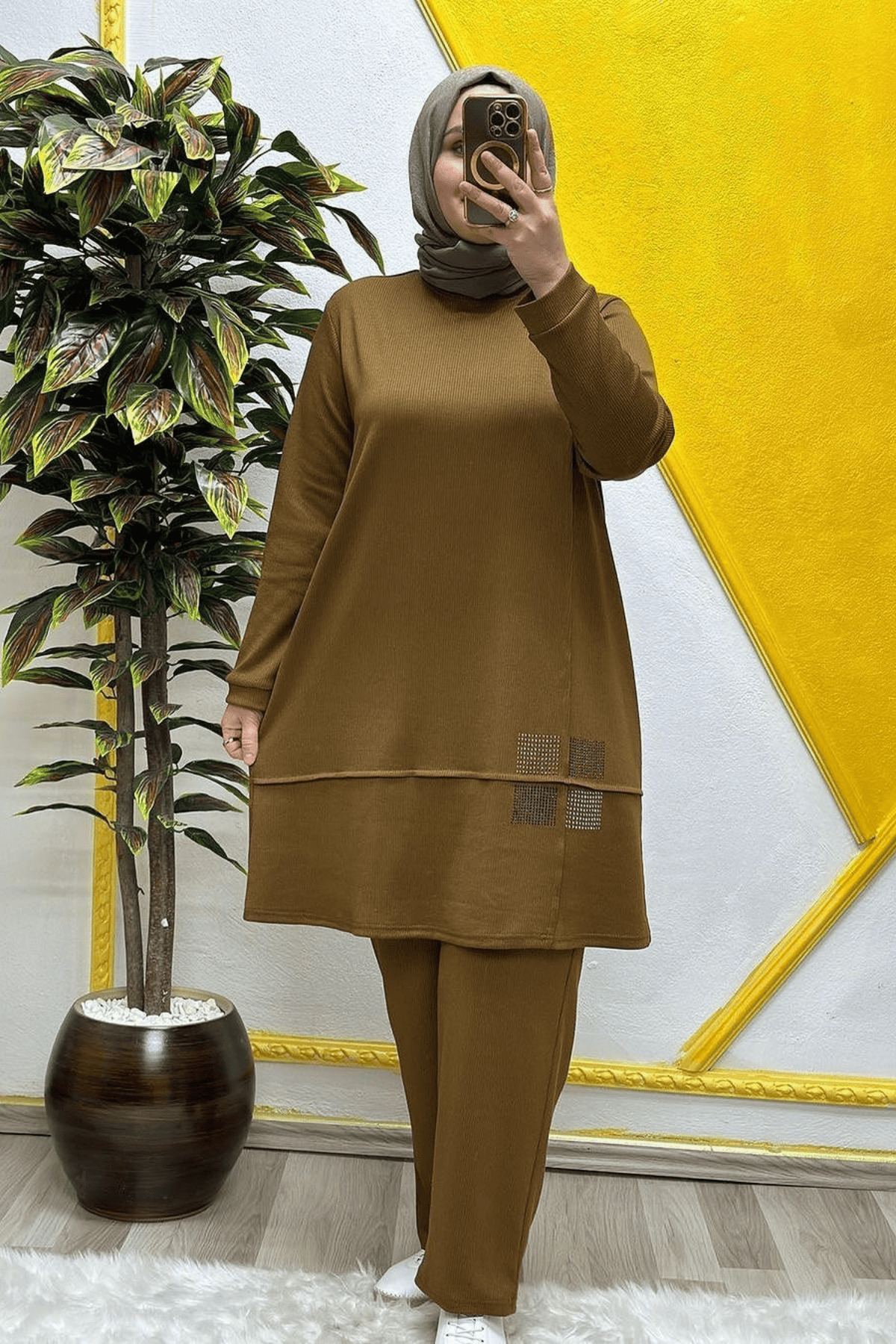 Kadın Tesettür Giyim Büyük Beden Mualla İkili Takım
