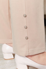 Kadın Tesettür Giyim Büyük Beden Rivetli Scuba Pantolon