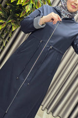 Kadın Giyim Büyük Beden Su Geçirmez Tam Boy Mevsimlik Spor Tesettür Pardesü