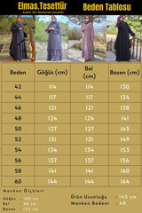 Kadın Tesettür Giyim Büyük Beden Üç Katlı Astarlı Abaya Ferace